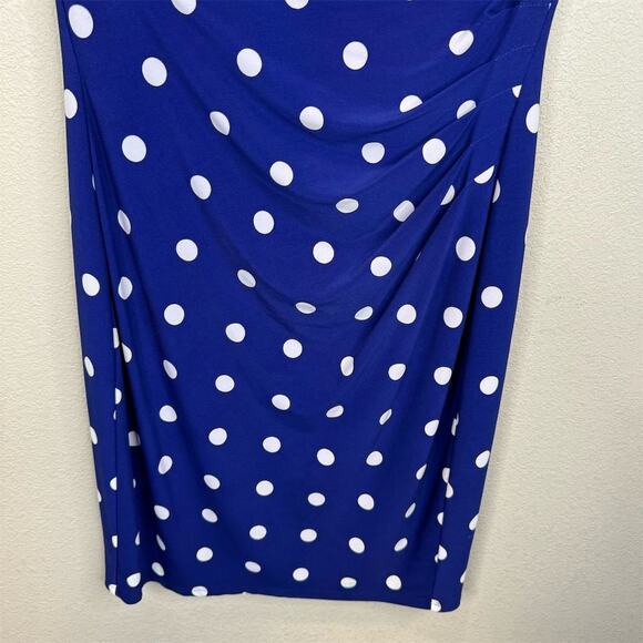 Lauren Ralph Lauren‎ Petites Blue Polka Dot Sheath Dress Size 12 Preppy Classy - Picture 3 of 11